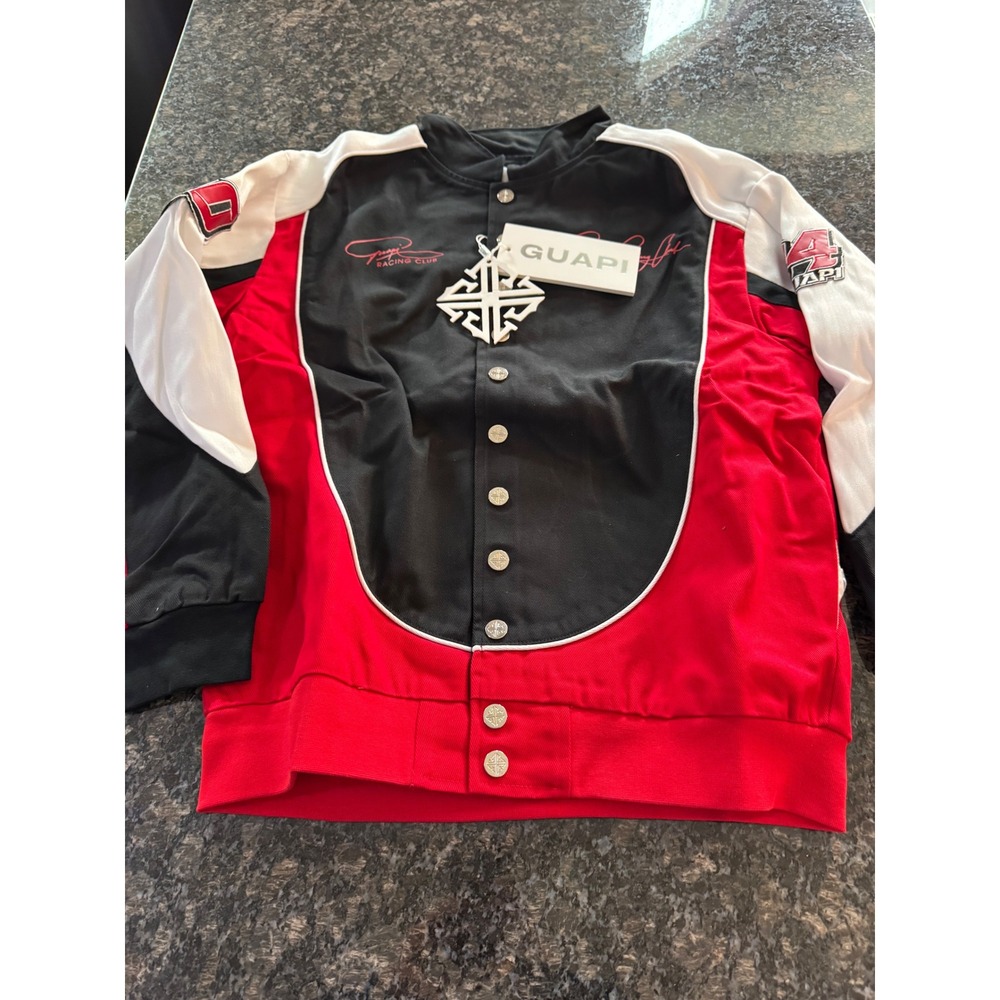Guapi Mens blood‎ red racing jacket. Lights up Sz M. Rare. NWT coat
